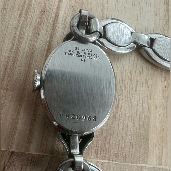 Bulova Ladies Watch RARE Vintage Mechanical Winding 10K Gold Plated Bezel Blue - Picture 10 of 14